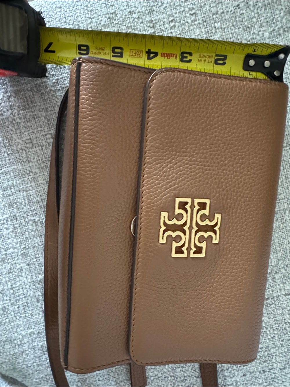 Tory Burch Chestnut Brown Leather Logo Crossbody - Picture 4 of 5